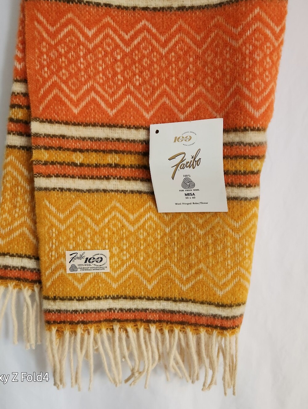 Handwoven Orange & Yellow Decorative Throw Blanket/ Faribo - Picture 7 of 16